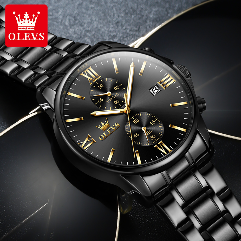 OLEVS 2886 Classic Black Quart - Luxury Watch Magazine review and price
