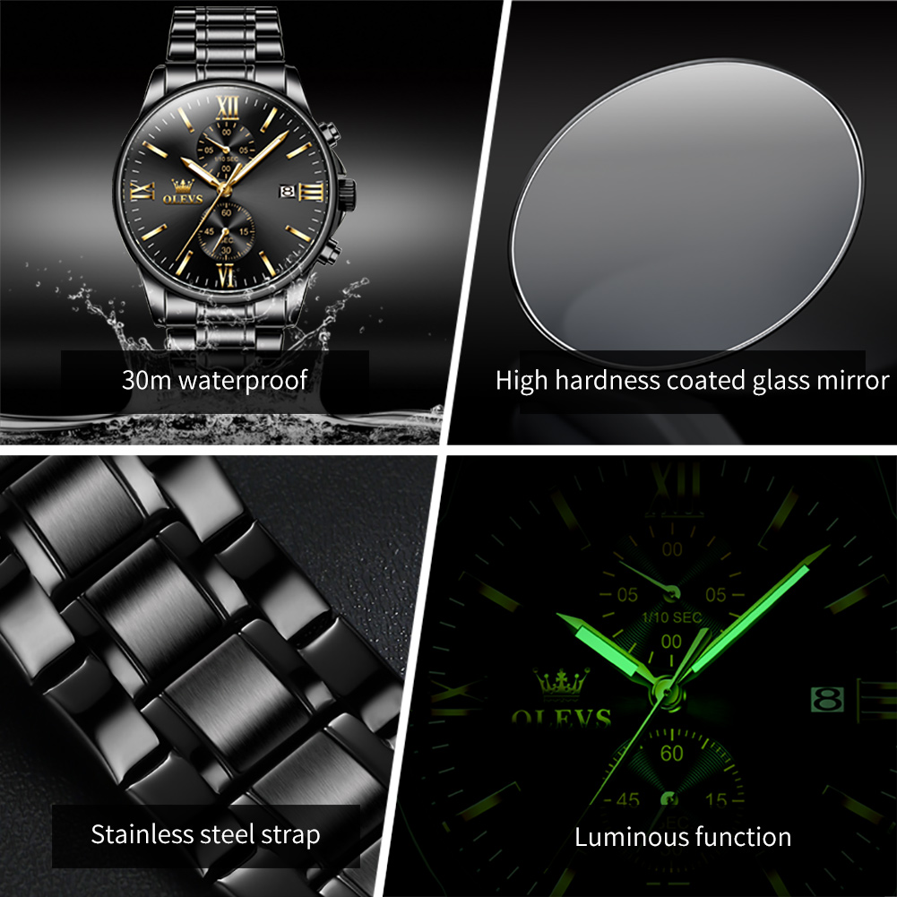 OLEVS 2886 Classic Black Quart - Luxury Watch Magazine review and price