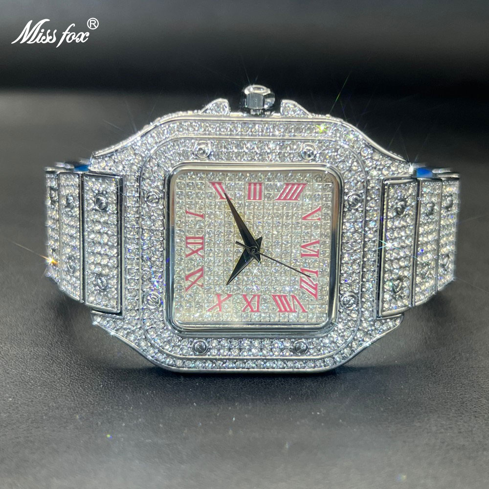 MISSFOX Iced Out Men Watch Squ - Luxury Watch Iceberg review and price
