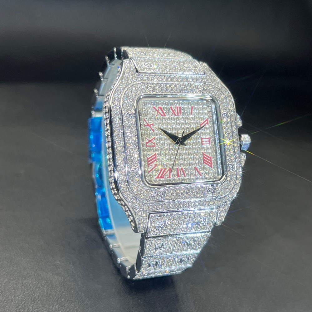MISSFOX Iced Out Men Watch Squ - Luxury Watch Iceberg review and price